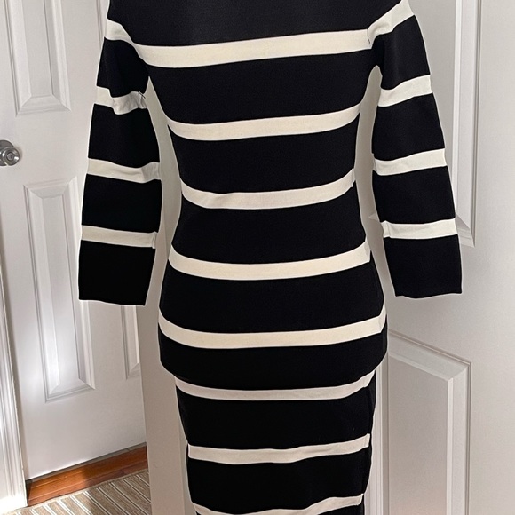 Mango Dresses & Skirts - Mango Suit Striped Women White And Black knit Body Dress Size XS